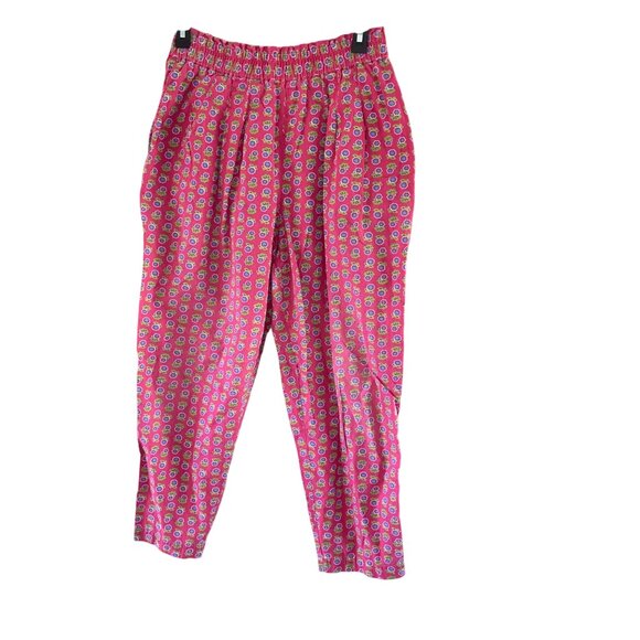 Liz Sport Vintage Womens Size Small Pink Relaxed Fit Floral Cotton Pants - Picture 8 of 10